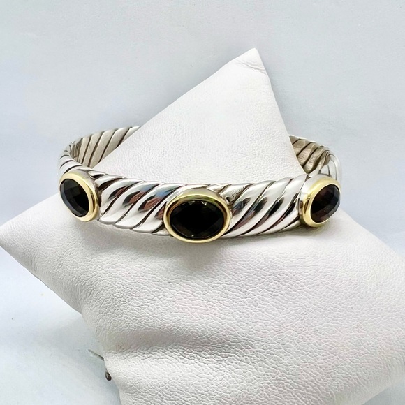 David Yurman Renaissance Three Stone Sculpted Bracelet - Picture 2 of 13